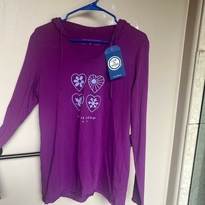 Long sleeve T-shirt with hoodie